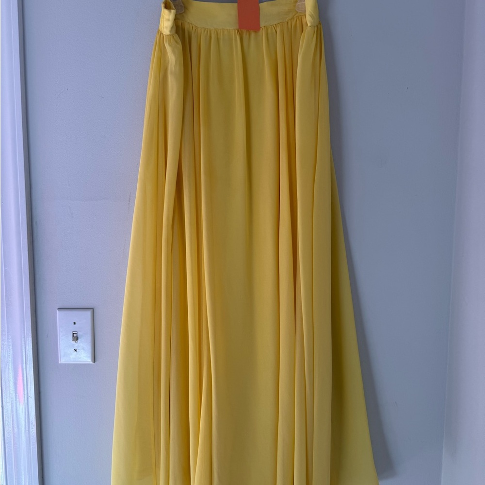 New York & Company Yellow Maxi Skirt